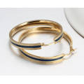 High End Gold Enamel Earring Jewelry Accessory For Black Women